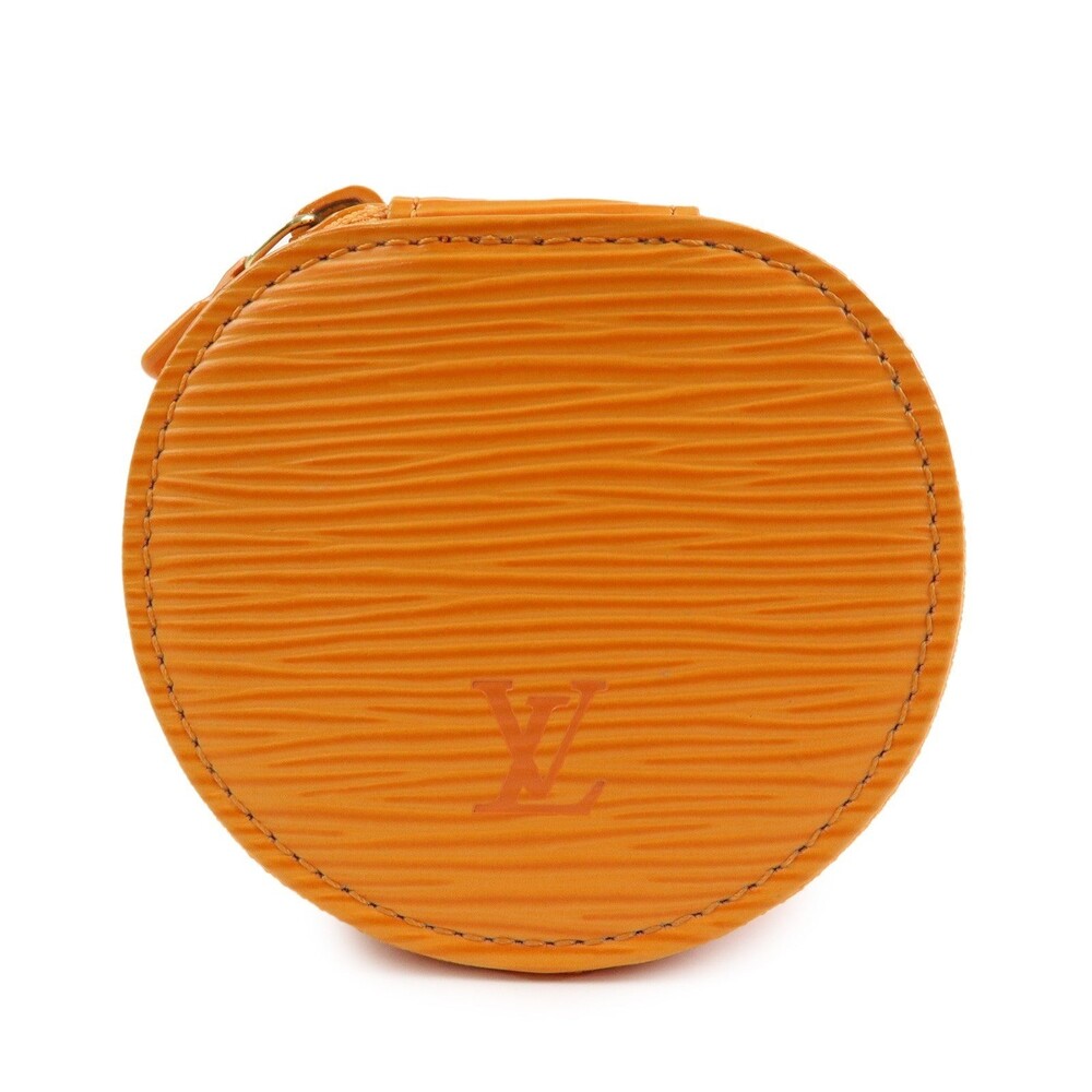 Louis Vuitton Epi Ecrin Bijoux 10 Jewelry Case Leather Cosmetic Pouch Orange